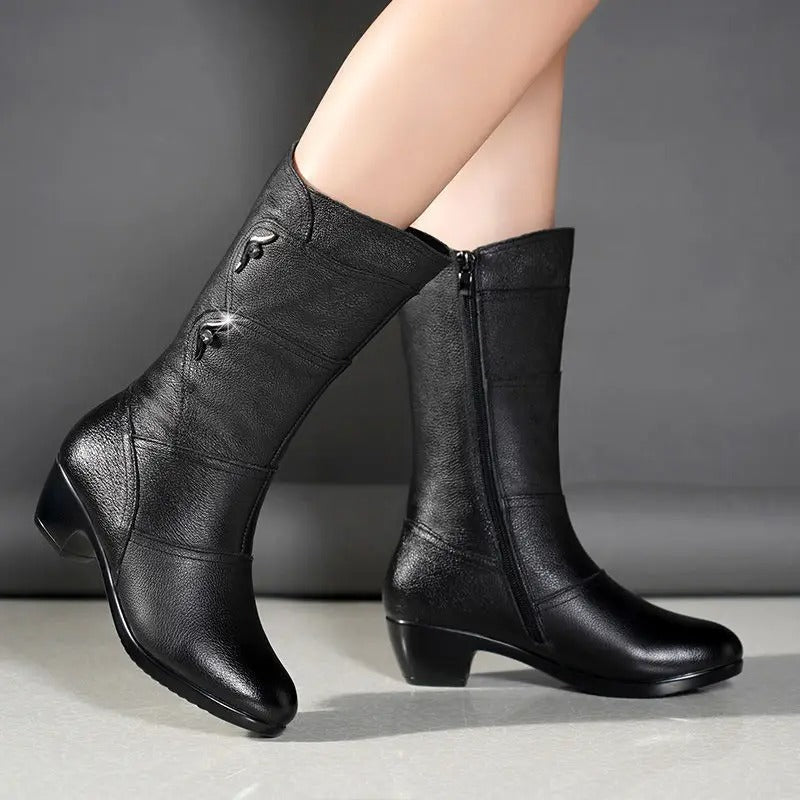 Helena - Stylische Und Warme Lederstiefel