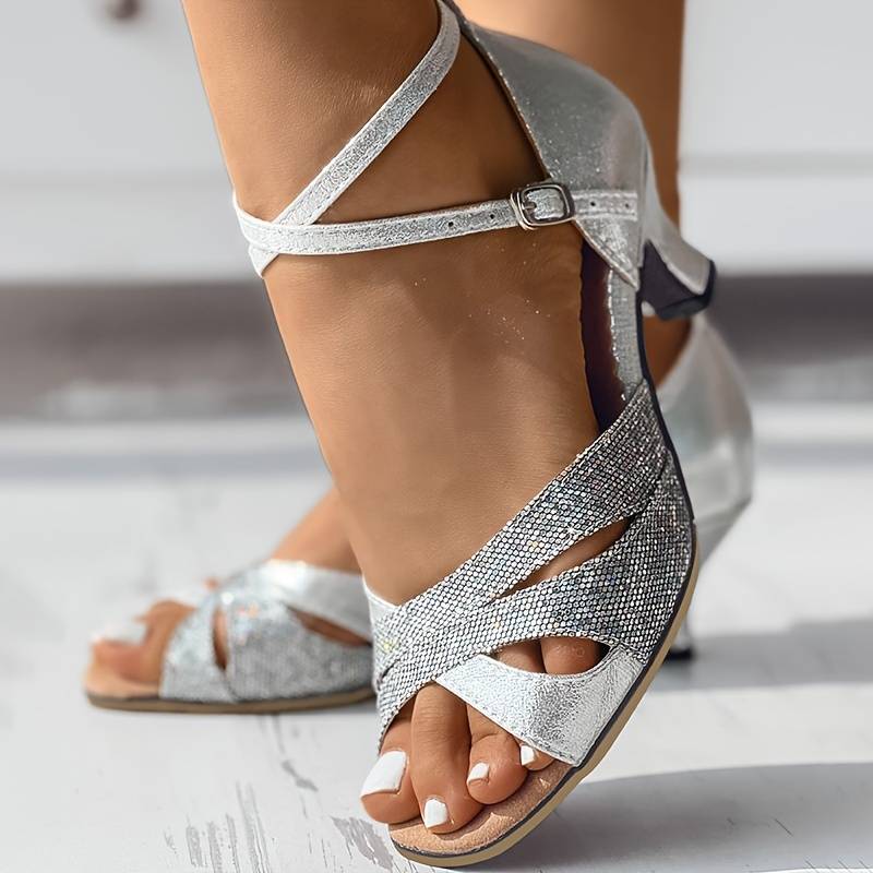 Lara - Elegante Pailletten-Sandalen