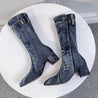 Natalie - Stylische Und Trendige Denim-Stiefel