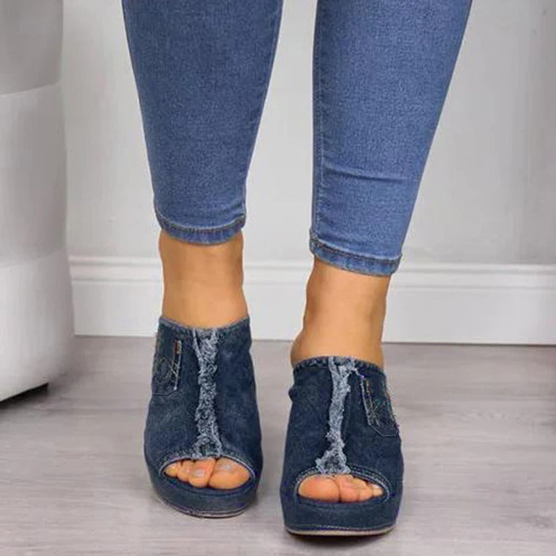 Alice - Elegante Und Schicke Denim-Sandalen